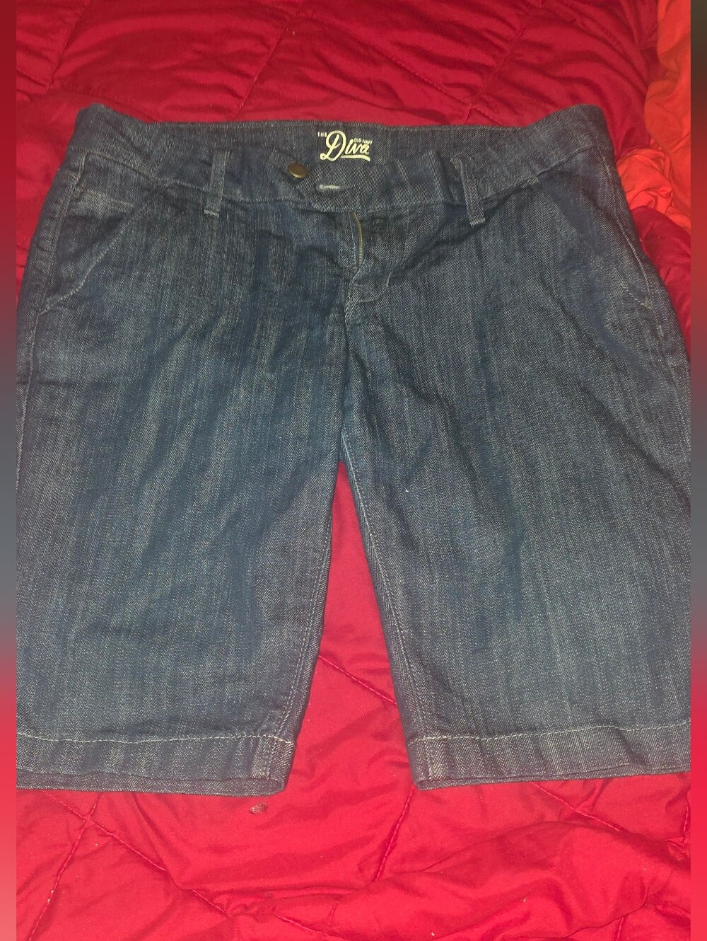 Old Navy Women's Dark Blue Denim Bermuda Shorts